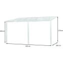 Pergola adossée 435x300cm en aluminium blanc et polycarbonate 4mm CIELO - DCB Garden
