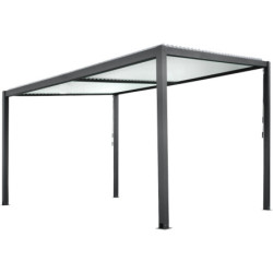 Pergola bioclimatique en aluminium avec lames orientables blanches TRAMONTO - DCB Garden	