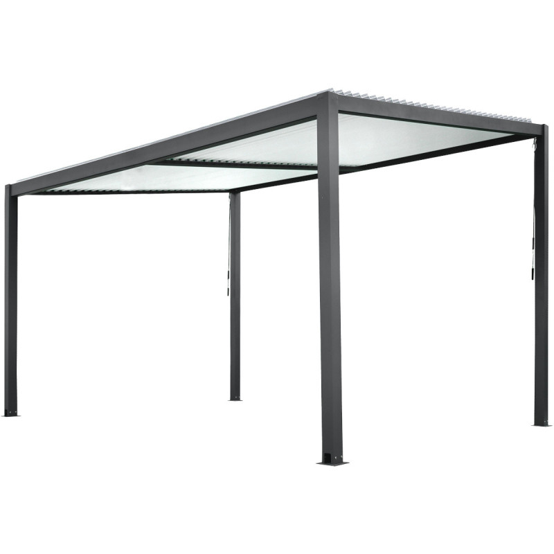 Pergola bioclimatique en aluminium avec lames orientables blanches TRAMONTO - DCB Garden	