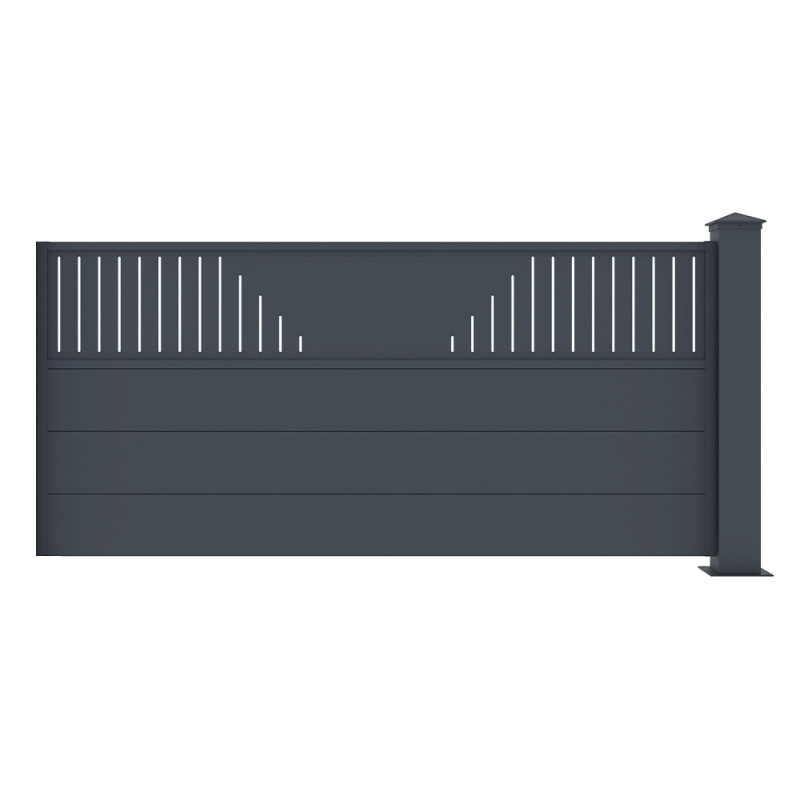 Kit d'extension pour clôture en aluminium anthracite 188,6xH.89cm FANCY TIME X-METAL