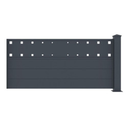 Kit d'extension pour clôture en aluminium anthracite 188,6xH.89cm FANCY FILM X-METAL
