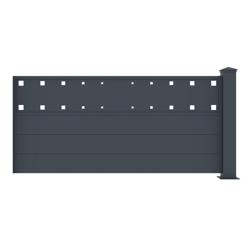 Kit d'extension pour clôture en aluminium anthracite 188,6xH.89cm FANCY FILM X-METAL
