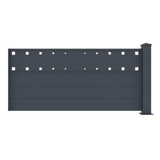 Kit d'extension pour clôture en aluminium anthracite 188,6xH.89cm FANCY FILM X-METAL