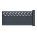 Clôture aluminium 190x89 cm X-Metal Fancy Grow - Anthracite avec 1 poteau inclus