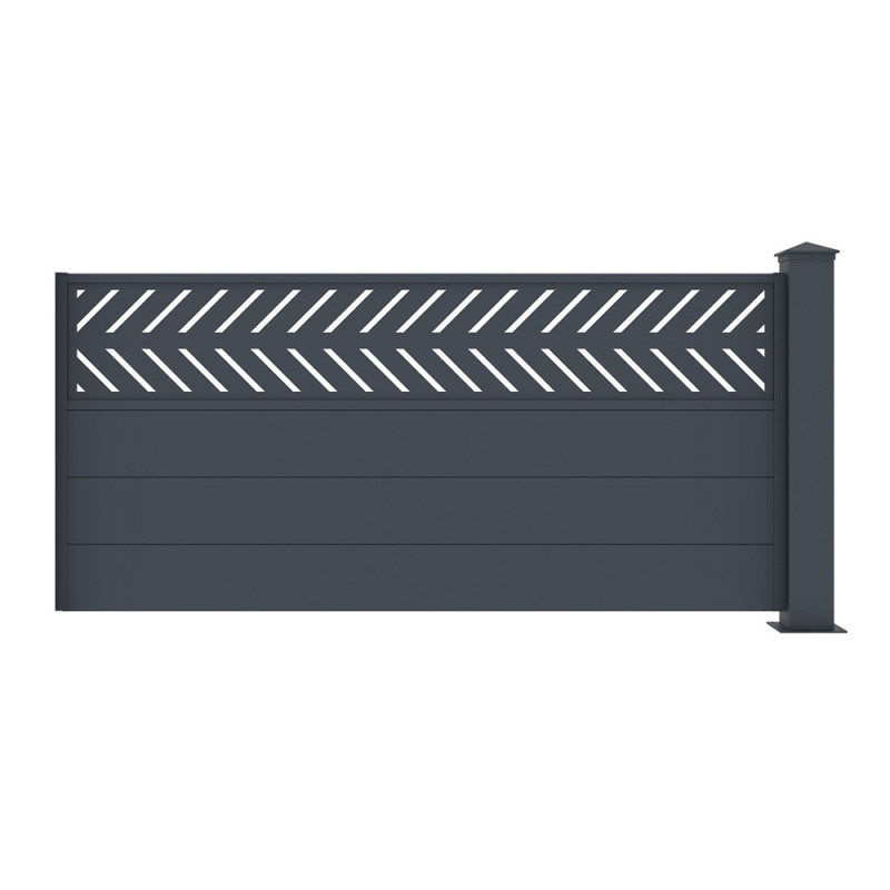 Kit d'extension pour clôture en aluminium anthracite 188,6xH.89cm FANCY GROW X-METAL