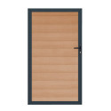 Portillon battant Compolife 100x180 cm en bois composite - Couleur bois vieilli
