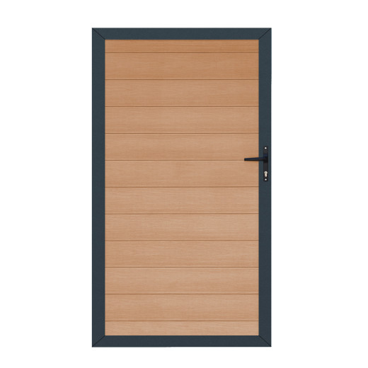 Portillon battant en bois composite 100x180cm - coloris bois vieilli - Compolife
