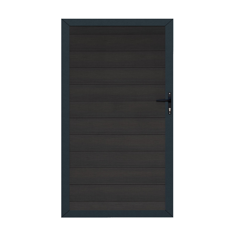 Portillon battant en bois composite 100x180cm - coloris gris anthracite - Compolife