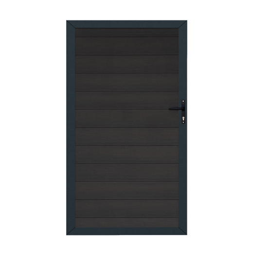 Portillon battant en bois composite 100x180cm - coloris gris anthracite - Compolife