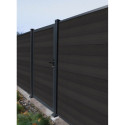 Portillon battant en bois composite 100x180cm - coloris gris anthracite - Compolife