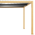 Pergola bioclimatique autoportante en aluminium aspect bois 4x3m - X-METAL