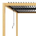 Pergola bioclimatique autoportante en aluminium aspect bois 4x3m - X-METAL