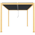 Pergola bioclimatique autoportante en aluminium aspect bois 4x3m - X-METAL