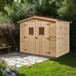 Abri de jardin en bois brut 5,05m² avec plancher - Habrita
