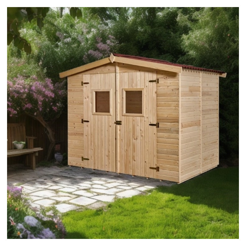 Abri de jardin en bois brut 5,05m² avec plancher - Habrita