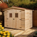 Abri de jardin en bois brut 5,05m² avec plancher - Habrita