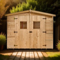 Abri de jardin en bois brut 5,05m² avec plancher - Habrita