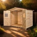 Abri de jardin en bois brut 5,05m² avec plancher - Habrita