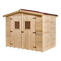 Abri de jardin en bois brut 5,05m² avec plancher - Habrita