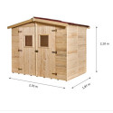 Abri de jardin en bois brut 5,05m² avec plancher - Habrita