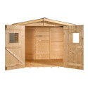 Abri de jardin en bois brut 5,05m² avec plancher - Habrita