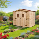 Abri de jardin en bois brut 5,05m² avec plancher - Habrita