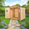 Abri de jardin en bois brut 5,05m² avec plancher - Habrita