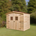 Abri de jardin en bois brut 5,05m² avec plancher - Habrita