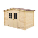 Abri de jardin en bois brut 5,83m² madriers 20mm - Habrita