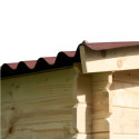 Abri de jardin en bois brut 5,83m² madriers 20mm - Habrita