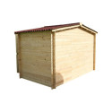 Abri de jardin en bois brut 5,83m² madriers 20mm - Habrita
