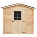 Abri de jardin en bois brut 4,28m² madriers 28mm - Habrita