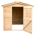 Abri de jardin en bois brut 4,28m² madriers 28mm - Habrita