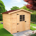 Abri de jardin en bois brut 4,28m² madriers 28mm - Habrita