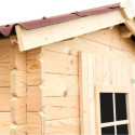 Abri de jardin en bois brut 4,28m² madriers 28mm - Habrita