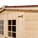 Abri de jardin en bois brut 9,58m² madriers 28mm - Habrita