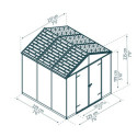 Abri de jardin RUBICON 5,4m² en aluminium et polycarbonate - Canopia by Palram