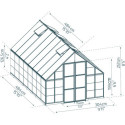 Serre Balance™ 14,7m² structure argent et panneaux hybrides – Canopia by Palram