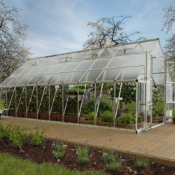 Serre Balance™ 18,4m² structure argent et panneaux hybrides – Canopia by Palram