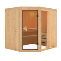 Sauna traditionnel d'angle FIONA 2 - 68mm - 4 à 5 places - KARIBU