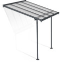Toit de terrasse 224x224cm en aluminium gris et polycarbonate 6mm SIERRA - Palram
