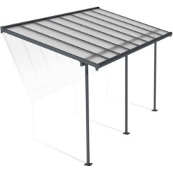 Toit de terrasse 224x448cm en aluminium gris et polycarbonate 6mm SIERRA - Palram