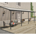 Toit de terrasse 224x670cm en aluminium gris et polycarbonate 6mm SIERRA - Palram