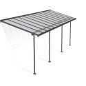 Toit de terrasse 224x670cm en aluminium gris et polycarbonate 6mm SIERRA - Palram