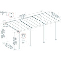 Toit de terrasse 224x670cm en aluminium gris et polycarbonate 6mm SIERRA - Palram