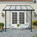 Toit de terrasse 295x314cm en aluminium gris et polycarbonate 6mm SIERRA - Palram