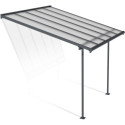 Toit de terrasse 295x314cm en aluminium gris et polycarbonate 6mm SIERRA - Palram