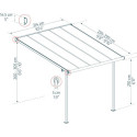 Toit de terrasse 295x314cm en aluminium gris et polycarbonate 6mm SIERRA - Palram