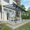 Toit de terrasse 295x434cm en aluminium gris et polycarbonate 6mm SIERRA - Palram