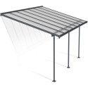 Toit de terrasse 295x434cm en aluminium gris et polycarbonate 6mm SIERRA - Palram